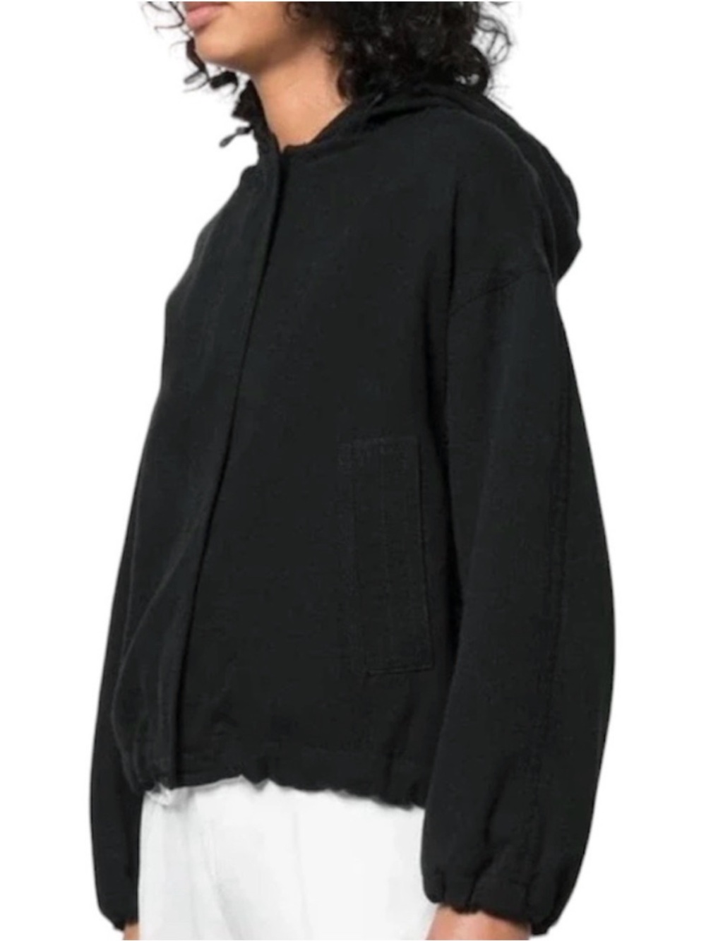 Vince Black Cotton Bomber Style
Jacket With Hood